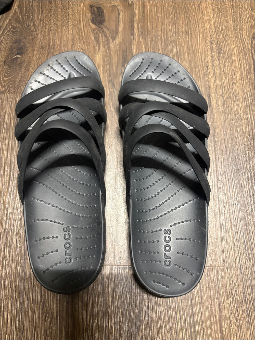 CROCS Women's Black Multi-Strap Slide Sandals